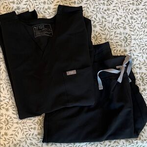 Figs Jet Black Medical Scrubs
